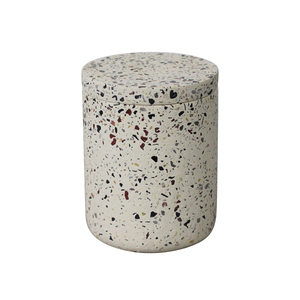 Pot de bougie en béton avec couvercle en pierre naturelle, terzzo blanc, pour la fabrication de cire de soja, g - Product Image 1