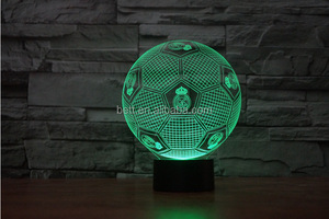 Real Madrid 3D fútbol diseño Decoración Luz de la noche de la ilusión óptica LED 3D lámpara para la promoción - Product Image 2