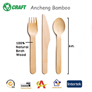 Bois de <span class=keywords><strong>bouleau</strong></span> couverts ensemble souvenir jetable vaisselle cuillère et fourchette en bois ustensile - Product Image 3