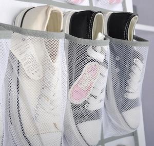 24 Pocket Nylon Mesh Fabric <strong>Over</strong> <strong>the</strong> <strong>Door</strong> Hanging Shoe Organizer Holder <strong>Storage</strong> for Shoes Cleaning Supplies - Product Image 2