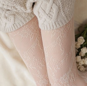 Flower Net Lace Mujeres Pantyhose Sen Retro Pretty Girls Tube Pantyhose - Product Image 4