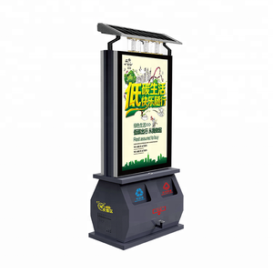 Outdoor intelligent advertising led display light box solar recycle atrash bin/dustbin/Garbage can