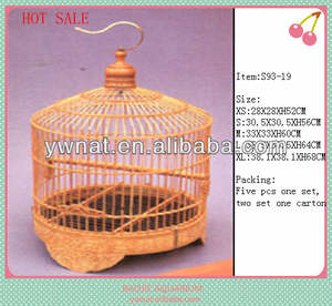 Handgemaakte houten vogelkooi antieke vogelkooien bamboe hout vogel huis - Product Image 6