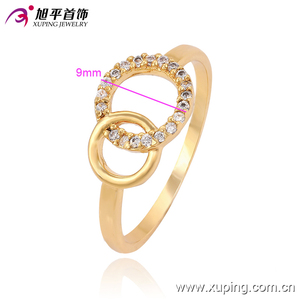 13572 Xuping 18k color oro gracioso anillo con dos círculos que se entrelazan entre ellos para mujer - Product Image 2