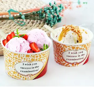 Qualité alimentaire jetable Crème Glacée yaourt bol en papier