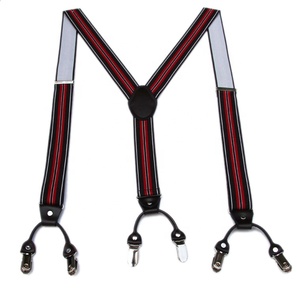 Bretelles en cuir véritable pour hommes réglables élastiques de qualité supérieure avec 6 pinces en métal <span class=keywords><strong>35mm</strong></span> bretelles de garçon d'honneur en forme de Y - Product Image 3