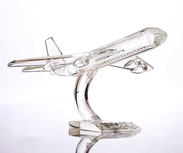 Cheap glass crystal 3d passenger airplanes models