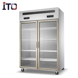 UF1810 Em Grande Escala Comercial Geladeira Freezer Da Cozinha/4 Portas De Vidro restaurante geladeira freezer vertical