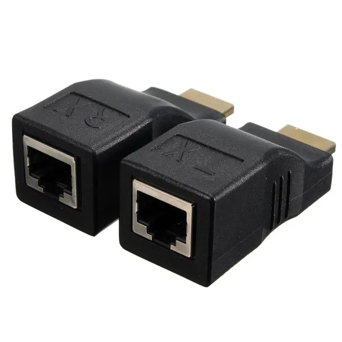 Hot Sale 30m Hdmi To Rj45 Network Cable Extender Converter Repeater Over Cat5 Cat6 4k HDMI Extender