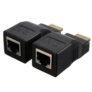 Hot Koop 30M Hdmi Naar Rj45 Netwerk Kabel Extender Converter Repeater Over Cat5 Cat6 4K Hdmi Extender