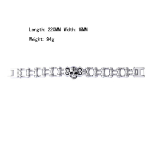 Cruz del hierro del acero inoxidable de los hombres y de la <span class=keywords><strong>cadena</strong></span> del cráneo de la motocicleta de la <span class=keywords><strong>bicicleta</strong></span> Pulsera - Product Image 3