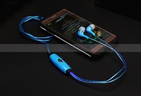 Audífonos con Luces LED de Colores, Audífonos con Cable EL Intermitente, Audífonos con Micrófono para Teléfono Celular