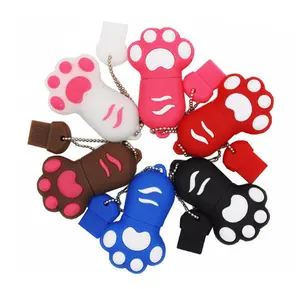 Novelty special colorful cat foot shape usb 2.0 memory flash drive cute thumb drive