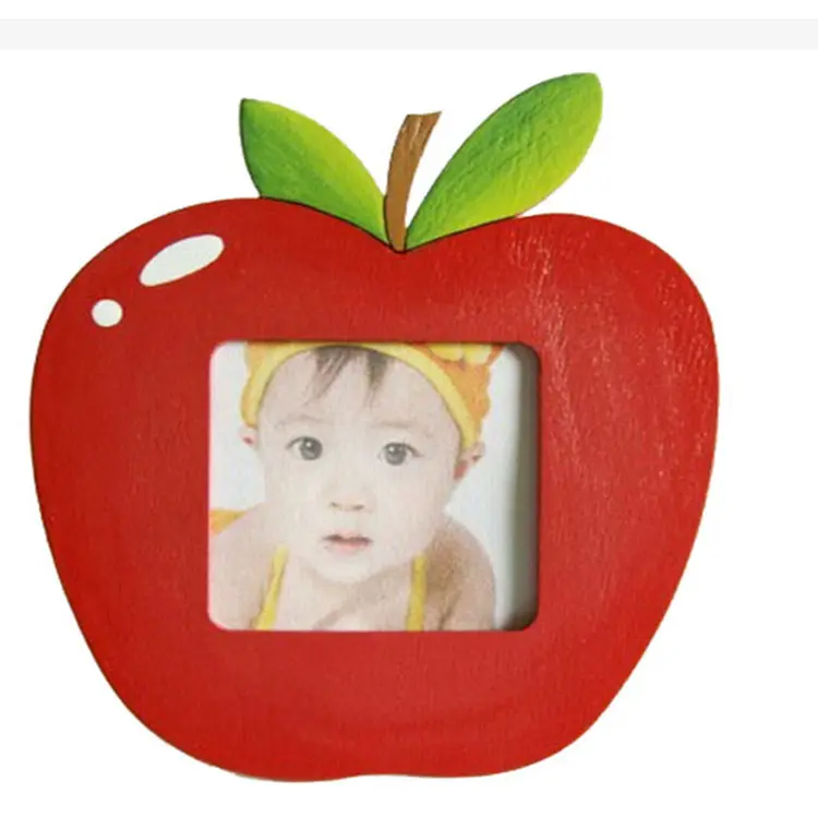 holding photo picture frame wood fruit shaped photo frame