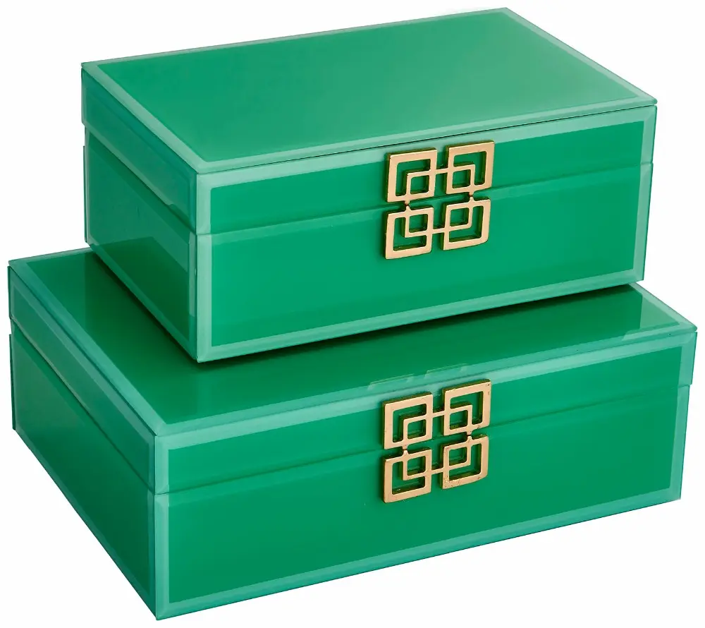 Logo personalizzato personalizzato portagioie in vetro specchiato verde con coperchio in vetro set scatola regalo per gioielli