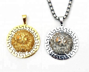 <span class=keywords><strong>Pendentif</strong></span> grande taille <span class=keywords><strong>de</strong></span> tête <span class=keywords><strong>de</strong></span> <span class=keywords><strong>lion</strong></span> en <span class=keywords><strong>or</strong></span> 18K, bijoux en acier inoxydable, DSP 225, vente en gros - Product Image 6