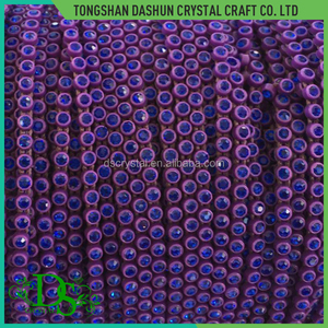 Shinning de cristal ss8 10 yardas ajuste del rhinestone plástico recorte de bandas de piedra,tira de diamantes en rollo - Product Image 3