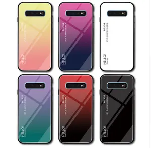 Simple Case For Samsung Galaxy S10 5G Gradient Tempered Glass Soft Silicone Edge Hard Back Cover For Samsung S10 Plus S S10e