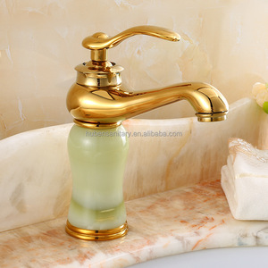 Oro acabado contemporáneo sola manija un agujero baño <span class=keywords><strong>grifo</strong></span> Jade Bowlder piedra vanidad del fregadero del recipiente del <span class=keywords><strong>grifo</strong></span> - Product Image 6