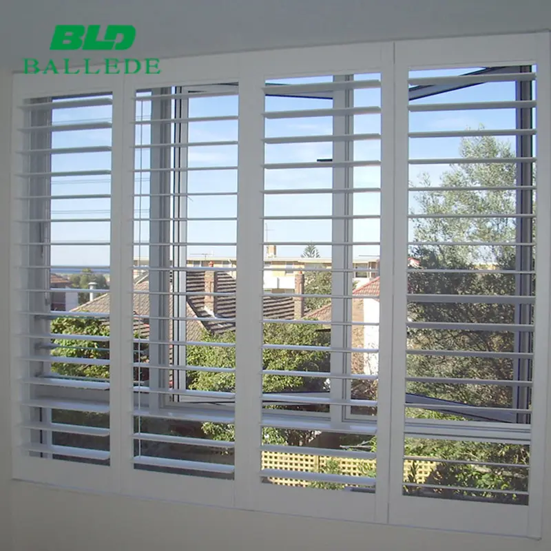 European standard insulated summer & winter security sliding plantation window shutters