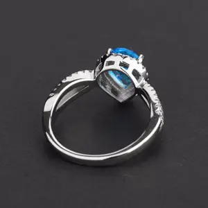 Atacado multi safira pedra preciosa jóias valor puro esterlina 925 italiano anel de prata design com pedra azul para a menina