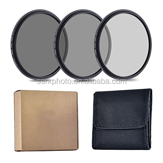 55mm ND Filters, Neutral Density Camera Filter Kit Professional Photography Lens Filter Set (ND2 ND4 ND8) for DSLR Camera Lenses
