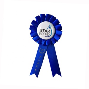 100% polyester satin handmade duy nhất Mặt <span class=keywords><strong>Ribbon</strong></span> <span class=keywords><strong>Rosette</strong></span> với huy hiệu nút - Product Image 4