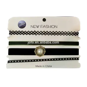 4 pcs/ensemble Collares Stretch Tendance Tattoo Choker Velours <span class=keywords><strong>Collier</strong></span> Punk Gothique Rétro Colliers Élastiques pour Femmes Ras Du <span class=keywords><strong>Cou</strong></span> Noir Neckl - Product Image 1