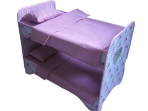 <span class=keywords><strong>18</strong></span> pollici rosa bambole letto a castello con Polycotton & materiale di cartone per case delle bambole - Product Image 3