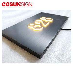 Cosun Custom ג 'ל מפואר מתכת דיגיטלי מלון דלת חדר בריטניה ריק מספר צלחת אור עיצוב - Product Image 6