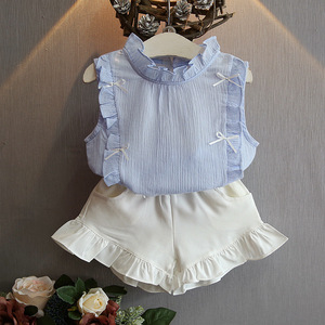Vestiti dei bambini Che Coprono L'insieme della <span class=keywords><strong>ragazza</strong></span> Boutique Intera Vendita Ruffle Senza Maniche Che Coprono Gli Insiemi - Product Image 1