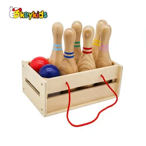 2024 diskon besar barang olahraga mainan kayu set bowling untuk anak-anak W01D022
