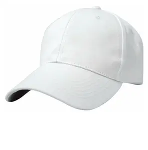 Baseball White Cap High Quality Hat Classic Sport Cap White Blank Cap with Your Own Logo 6 Panel Hat Custom Logo Plastic Curved