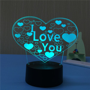 Liefde Hart Sensor Led Nachtlampje Kinderen 3D Luminaria Lamp Romantische Sfeer Slaapkamer Nachtlampje Vakantie Decoratie - Product Image 6