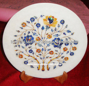 Pietra Dura แผ่นหินอ่อนฝังตกแต่ง,แผ่นโบราณ - Product Image 1