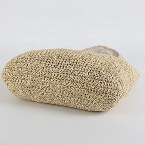 Mayorista Verano Mujer Dama Simple <span class=keywords><strong>Mano</strong></span> Crochet Papel Paja Playa Bolso Bordado Cremallera Cierre Portátil Color Sólido - Product Image 6