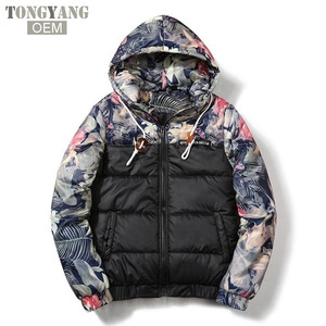 TONGYANG OEM Bomber floreale da uomo Hip Hop Slim Fit <span class=keywords><strong>fiori</strong></span> Bomber cappotto <span class=keywords><strong>giacca</strong></span> da uomo con cappuccio Plus Size - Product Image 4