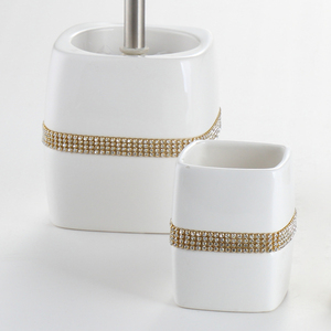 Recycled Ceramic <strong>Bathroom</strong> <strong>Accessories</strong> <strong>Set</strong> Crystal Luxe Collection Sustainable <strong>White</strong> Bath Decor Wholesale | YST Ceramics Factory - Product Image 3