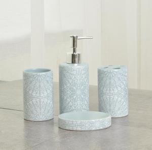 אביזרי אמבטיה סט 4-חתיכות קרמיקה מתנת סט מתקן סבון צלחת כוס מברשת שיניים מחזיק - Product Image 3
