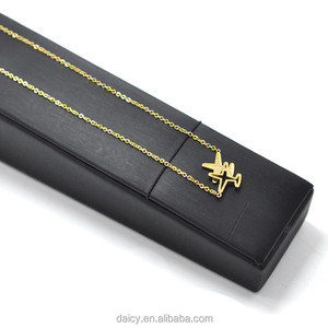 <span class=keywords><strong>Collana</strong></span> piccola e graziosa da donna DAICY in acciaio inossidabile color oro rosa con ciondolo a forma di aeroplano - Product Image 6