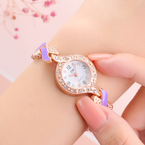 A buon mercato Vestito oro signore casuali delle donne della vigilanza del braccialetto di Cristallo speciale manopola rotonda di lusso decorativo <span class=keywords><strong>orologio</strong></span> da polso per le donne - Product Image 2