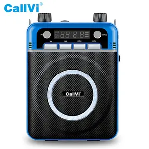 Callvi V-588 المحمولة المتكلم المتكلم راديو FM ميكروفون السلكية مضخم صوت دعم باس التريبل