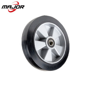 160mm 180mm 200mm robuste en aluminium noyau élastique en caoutchouc polyuréthane chariot élévateur roulette <span class=keywords><strong>pour</strong></span> <span class=keywords><strong>transpalette</strong></span> à main - Product Image 3
