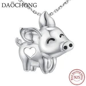 Daochong gioielli animali personalizzati collana con ciondolo maiale carino in argento Sterling 925