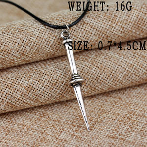 Sobrenatural inspirado Ángel espada daga colgante collar de cuero - Product Image 4