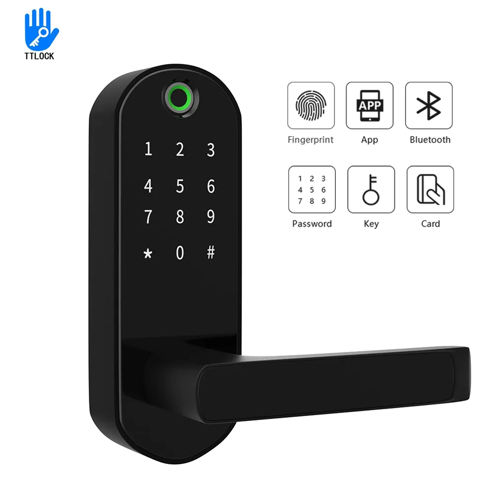 Biometric Fingerprint Door Lock BLE TTLock APP Smart, Digital code Electronic Lock with WiFi RFID Card Key