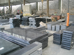 Синий двойной большой гранитный памятник Bahama, надгробие - Product Image 6