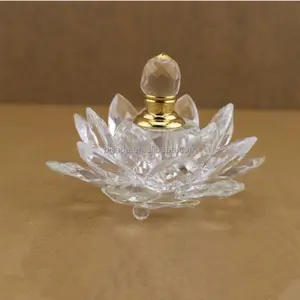 Rainbow Crystal Lotus Flower Shaped clear Car Perfume bottle