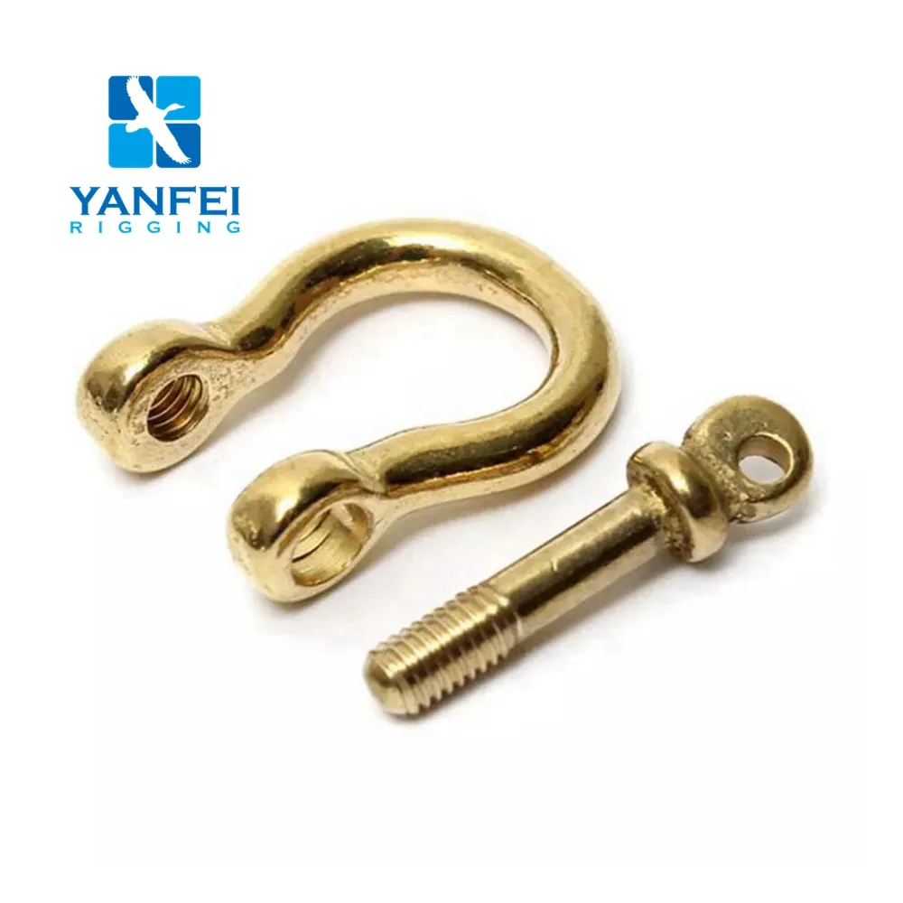 Thanh đảo nhà máy phần cứng đồng Rắn Brass bow omega 3/8 inch xiềng xích đánh bóng pin Có Thể Tháo Rời