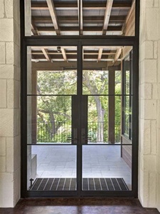 <strong>Rustic</strong> Design Metal Swing Iron French Front <strong>Door</strong> with Tempered Glass - Product Image 3